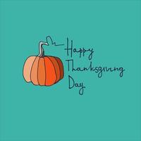 Thanksgiving Day greeting card design. Hand lettering decorated vector