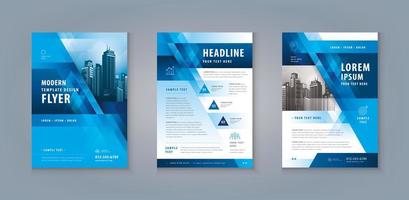 Abstract Business Leaflet Brochure Flyer Template Design Set. Corporate Flyer Template A4 Size vector