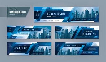 Abstract banner design web template Set, Horizontal header web banner vector