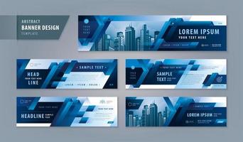 conjunto de plantillas de diseño de banner web abstracto, banner web de encabezado horizontal vector