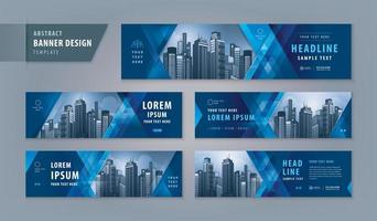 Abstract banner design web template Set, Horizontal header web banner vector