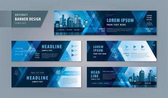 Abstract banner design web template Set, Horizontal header web banner vector