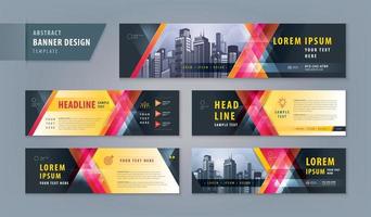 Abstract banner design web template Set, Horizontal header web banner vector