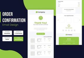 E-commerce order confirmation email template design vector
