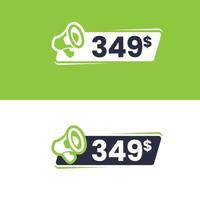 Dollar price tag. Sticker sale promotion Design. Shop now button for Business or shopping promotion vector