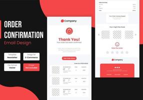 E-commerce order confirmation email template design vector