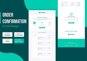 E-commerce order confirmation email template design vector