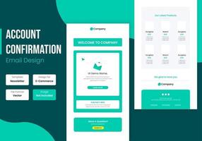 Website account confirmation email template design vector