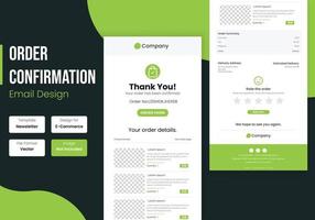 E-commerce order confirmation email template design vector