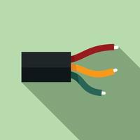 Electric wire cable icon, flat style vector