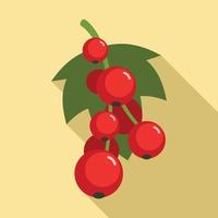 Red currant berries icon, flat style vector