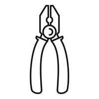 Technical electric pliers icon, outline style vector