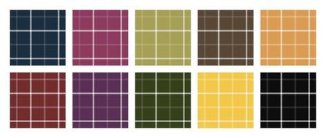 Collection of tattersall plaid seamless surface pattern vector