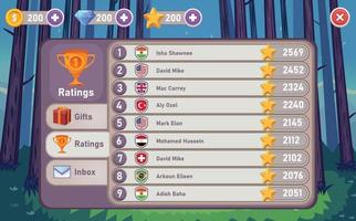 Rating list in the mobile game , user interface ui - ux vector