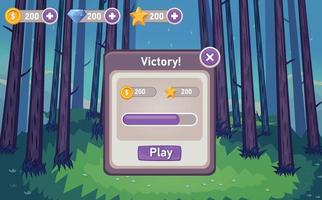 Mobile game winning list , user interface ui - ux vector