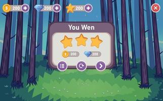 Mobile game winning list , user interface ui - ux vector