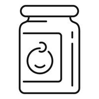 Baby food jam icon, outline style vector