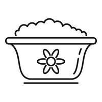 Bowl baby food icon, outline style vector