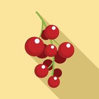 Red currant fruit icon, flat style vector