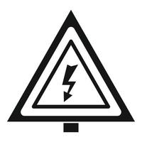 Electric triangle icon, simple style vector