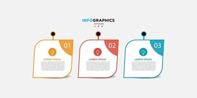 plantilla de diseño de línea de tiempo de infografía empresarial con información de 3 pasos y opciones. vector premium con signo o símbolo editable. eps10 vector