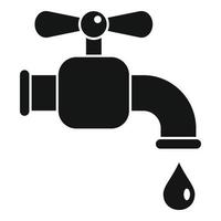 Water tap icon, simple style vector