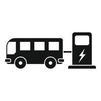 icono de reabastecimiento eléctrico de autobús, estilo simple vector