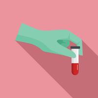 Blood analyse icon, flat style vector