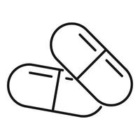 Diabetes capsule icon, outline style vector