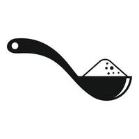 azúcar fresca en icono de cuchara, estilo simple vector