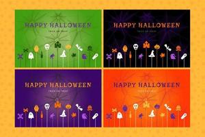 Set of halloween background for poster, invitation vector