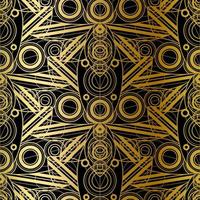 Vector Golden Geometric Gradient Seamless Pattern Design