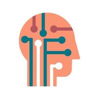 Intelligence, learning and innovation flat vector icon