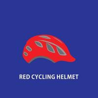 red cycling helmet on blue background vector illustration