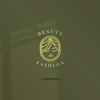 logotipo icono diseño belleza moda cara chica simple elegante oro lujo color, para tienda de belleza eps 10