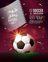copa de fútbol, plantilla de pancarta de fútbol, afiche deportivo, fondo conceptual de celebración vector