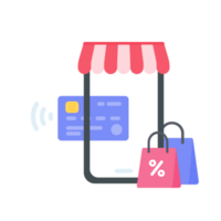 empresario sosteniendo un móvil para pagar en línea mediante tarjeta de crédito, concepto de compras en línea png