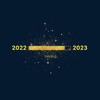 gran conjunto de diseño de texto del logo de feliz año nuevo 2023. plantilla de diseño de números 2022 a 2023. cambio de año hacia el nuevo año 2023. colección de 2023 símbolos de feliz año nuevo. ilustración vectorial con oro. vector