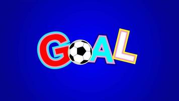 Goal typography football with blue background, suitable for sport or game video