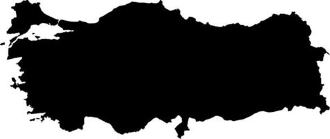 Black colored Turkey outline map. Political turkish map. Vector illustration