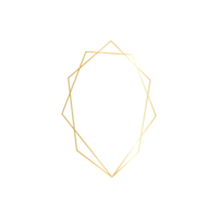 Goldener geometrischer Rahmen mit doppelten goldenen Linien, die luxuriös aussehen. zum Verzieren von Hochzeitskarten png