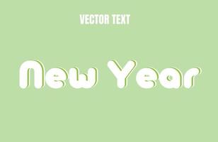 efecto de texto de vector de año nuevo