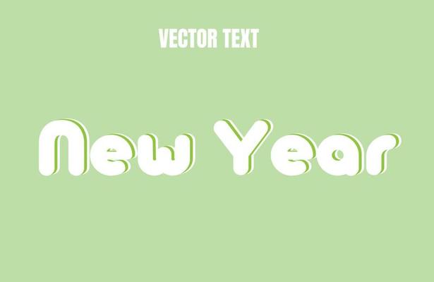 New Year vector text effect