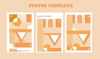 Abstract poster with geometric shapes vector