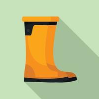 icono de botas de goma, estilo plano vector