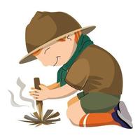 icono de fuego explorador, estilo de dibujos animados vector