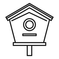 Wood bird house icon, outline style vector