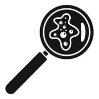 Prevention magnifier bacteria icon, simple style vector