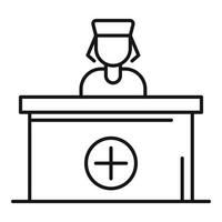 Hospital reception icon, outline style vector