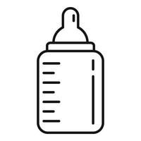 Baby milk bottle icon, outline style vector